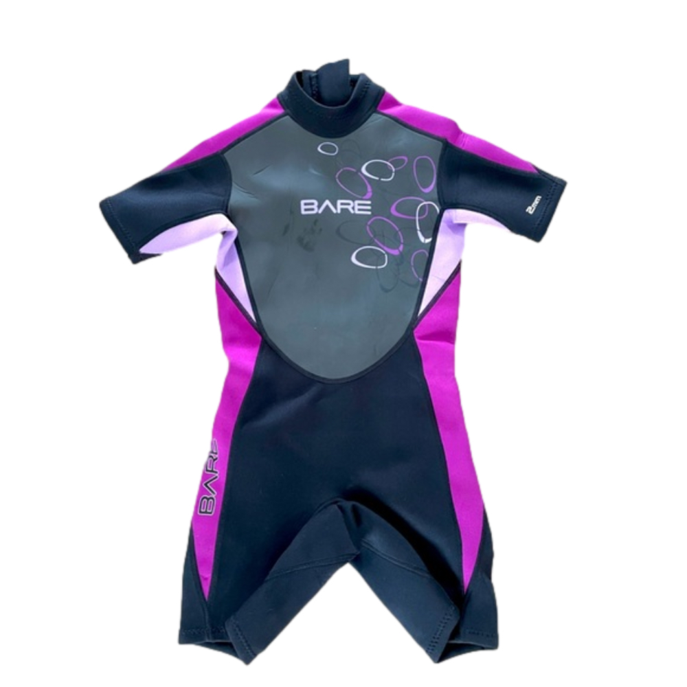 BARE Manta Kids Purple & Black Wetsuit Size 8yrs
